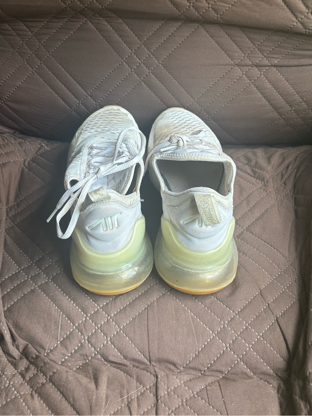 Nike white and tan Air Max 270 sneakers - Picture 3 of 5